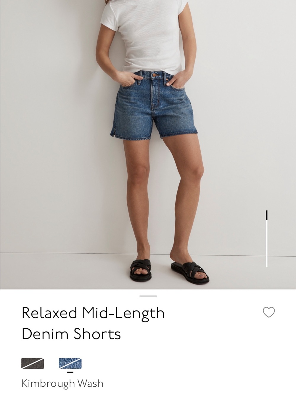 Madewell Relaxed Mid-Length Denim Shorts in Blue